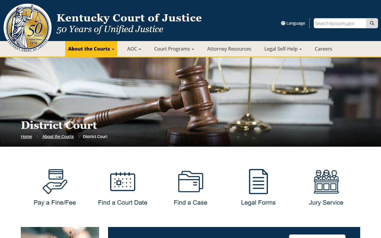 Whitley County court dockets Kentucky District Court page