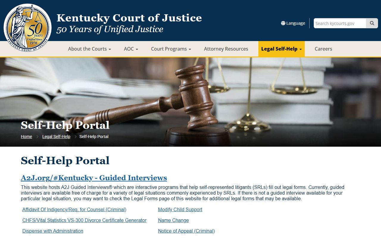 Whitley County criminal court records KCOJ self-help portal