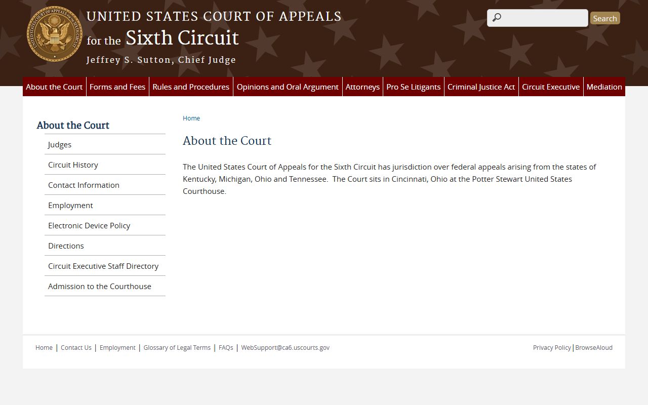 Whitley County Circuit Court records and Sixth Circuit jurisdiction information