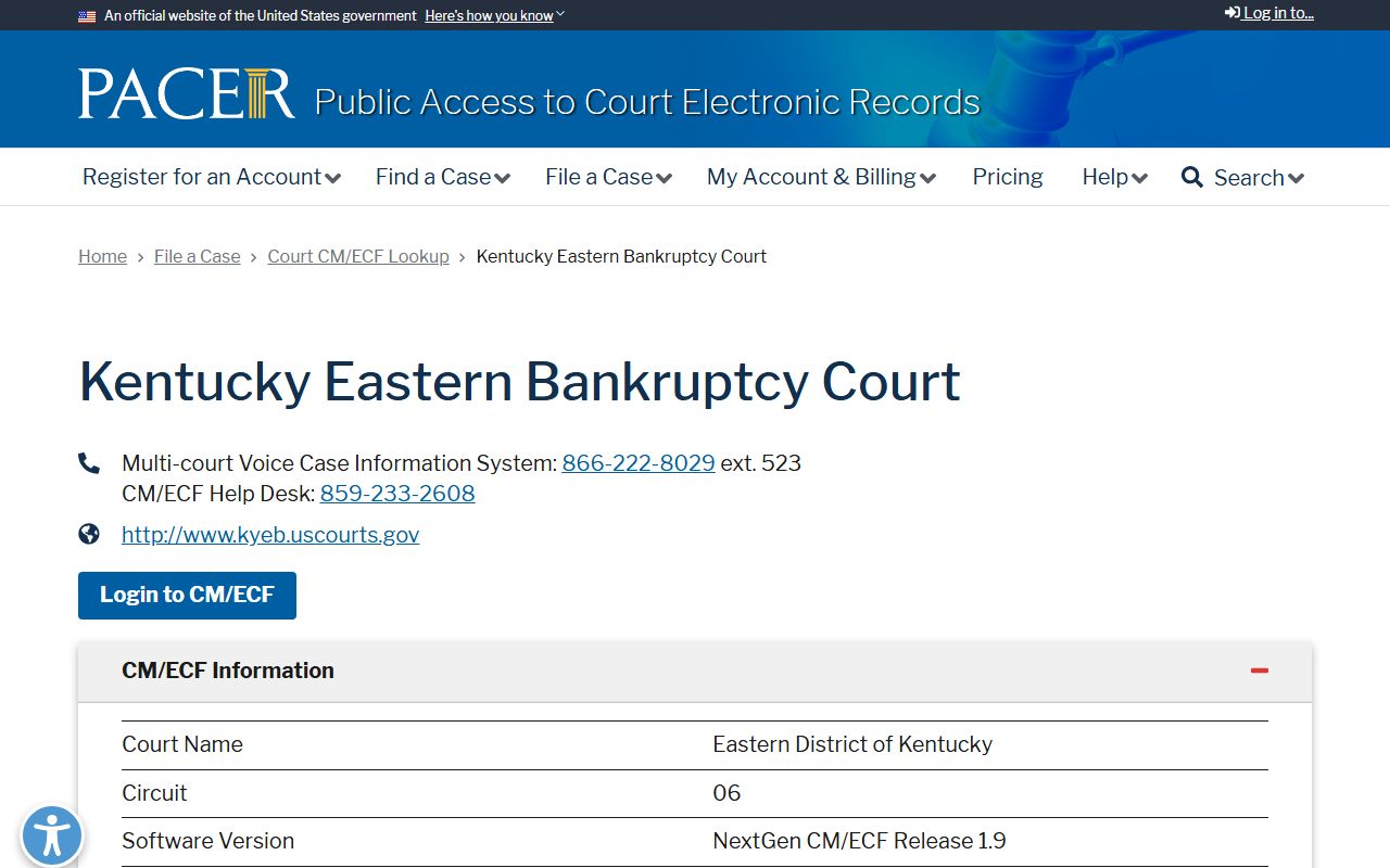 Whitley County Circuit Court records compared with federal bankruptcy case lookup