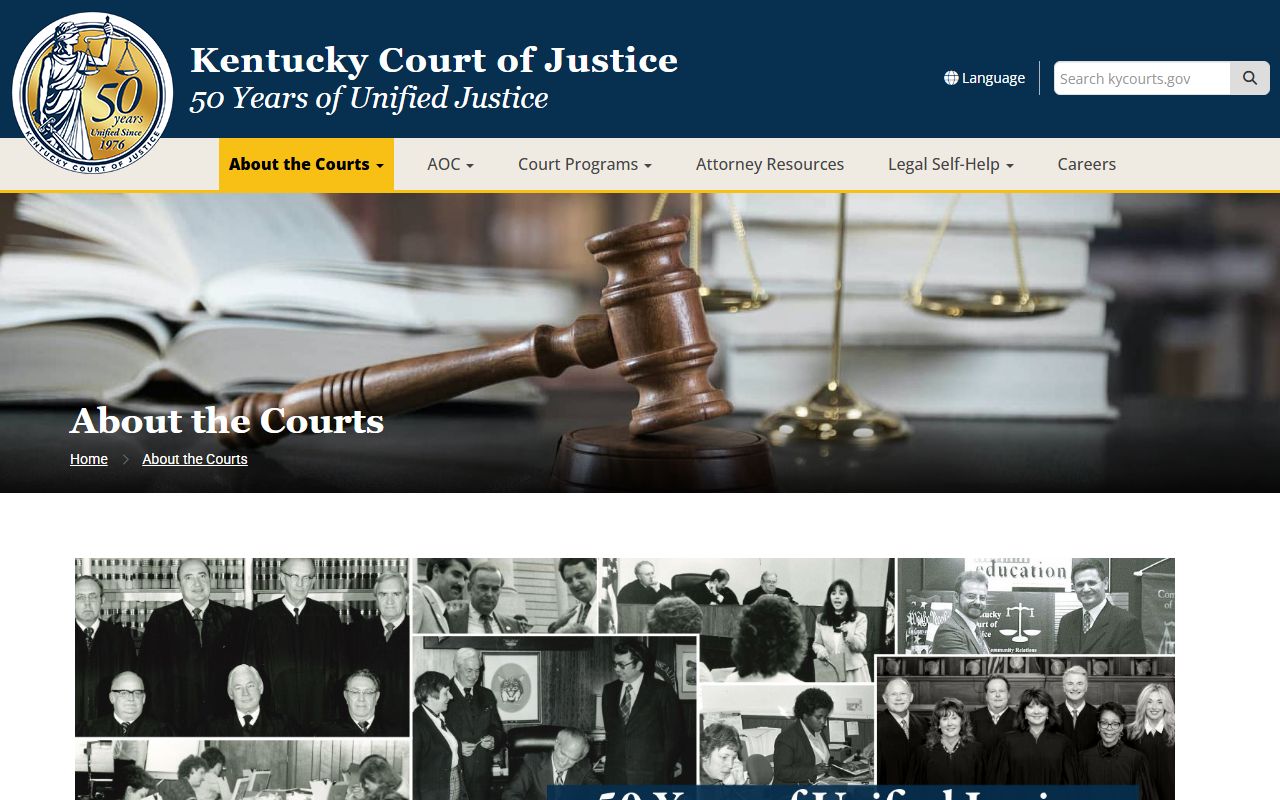 Whitley County court records in the Kentucky Court of Justice structure