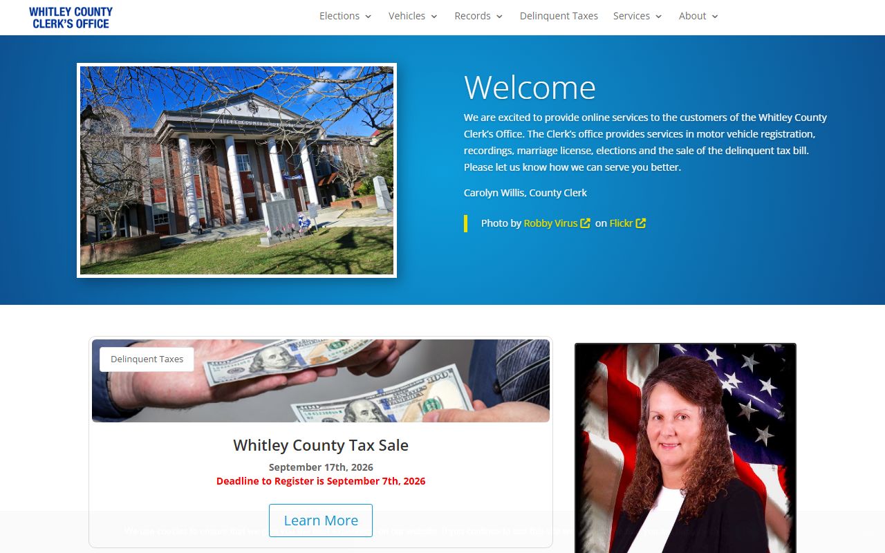 Whitley County court records and county clerk records access
