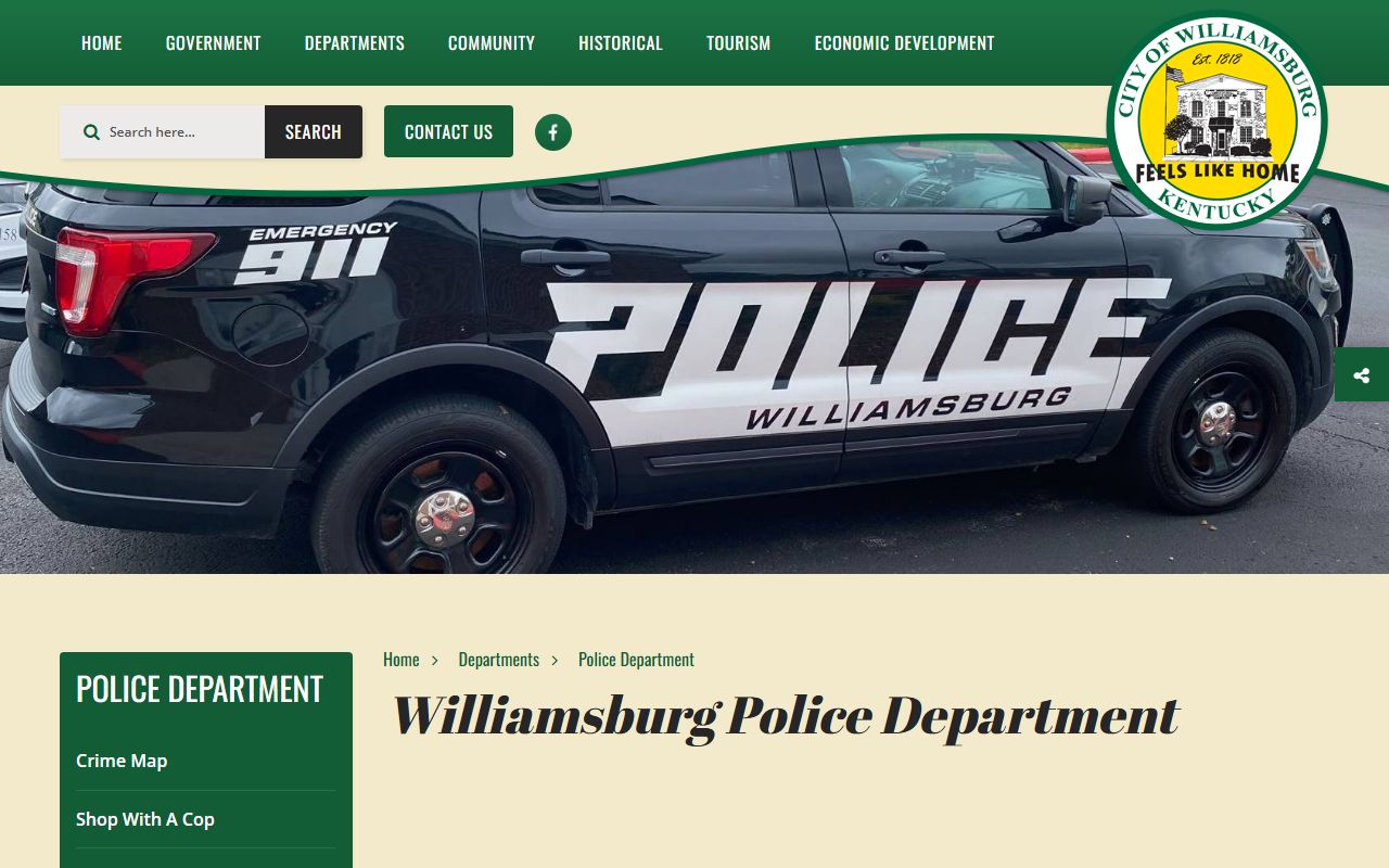 Whitley County traffic court records and Williamsburg Police Department contacts